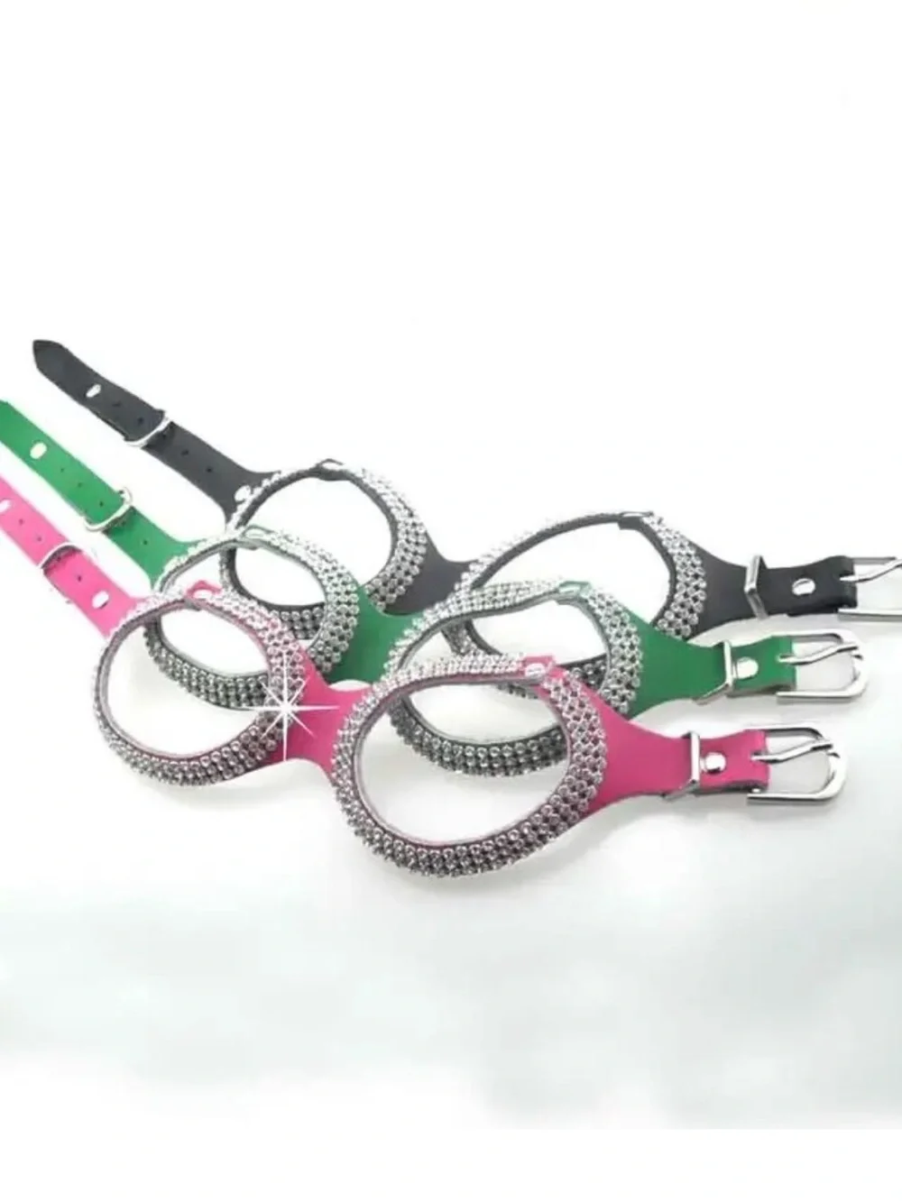 New Handmade bling leather dog harnesses